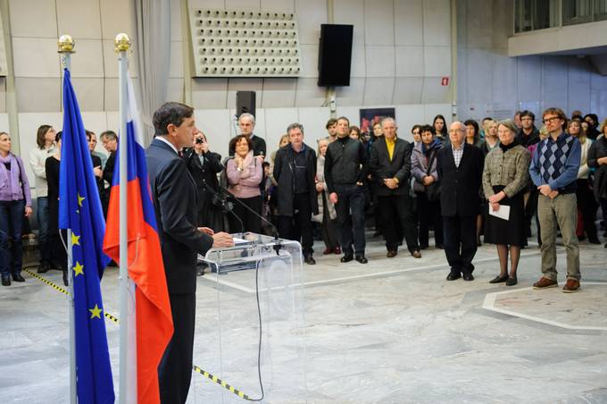 Predsednik republike Borut Pahor otvoril v Cankarjevem domu razstavo "100 let v dobro dediine"