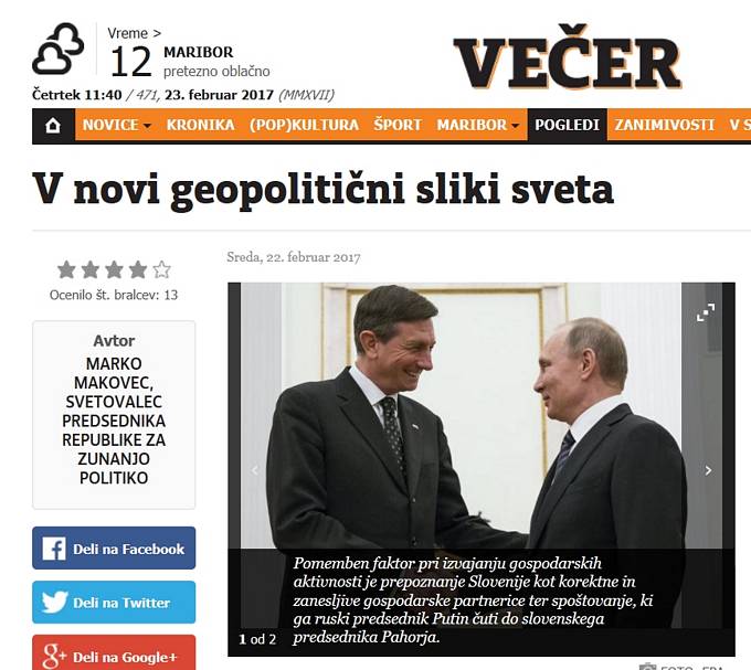 asopis Veer; Marko Makovec: Slovenija v novi geopolitini sliki sveta