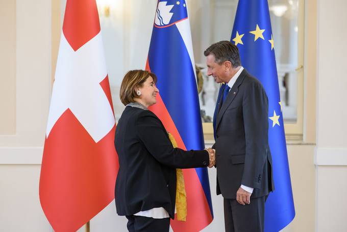 Predsednik republike je sprejel predsednico Nacionalnega sveta vice Carobbio Guscetti