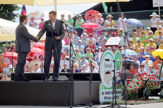 Predsednik republike na jubilejnem 50. Taboru slovenskih pevskih zborov entvid pri Stini