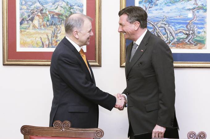 Predsednik Pahor sprejel Evropskega komisarja za zdravje in varnost hrane Vytenisa Andriukaitisa