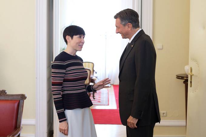 Predsednik Pahor je danes sprejel ministrico za zunanje zadeve Kraljevine Norveke Ine Eriksen Søreide
