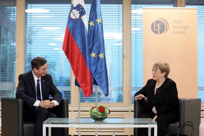 Predsednik Pahor se je udeleil 14. BSF in z estonsko predsednico Kersti Kaljulaid nastopil v pogovoru o prihodnosti EU