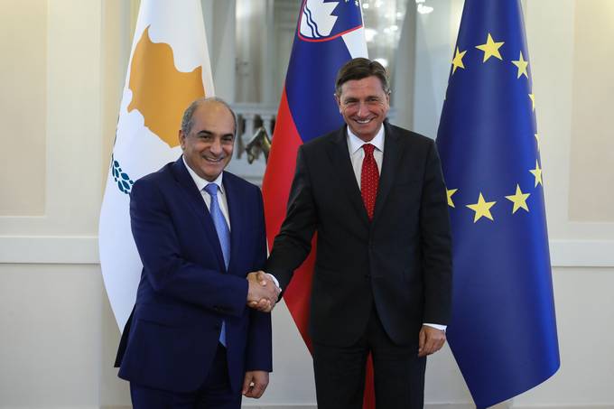 Predsednik republike je sprejel predsednika Predstavnikega doma Republike Ciper Demetrisa Syllourisa