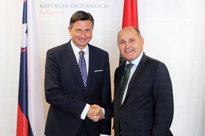 Sreanje predsednika Republike Slovenije Boruta Pahorja in predsednika zveznega parlamenta Republike Avstrije mag. Wolfganga Sobotke