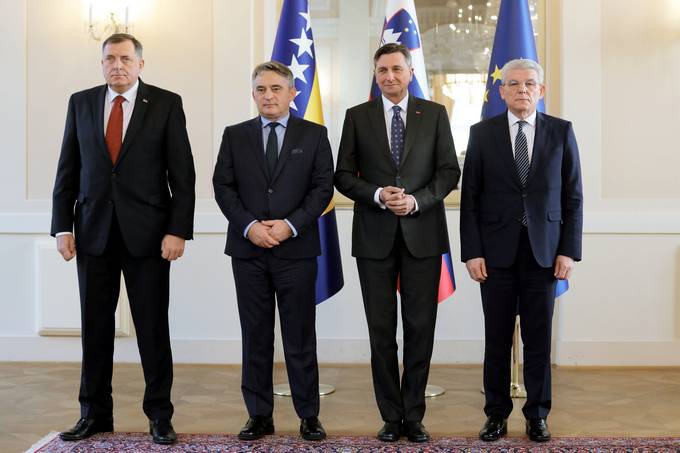 Predsednik Pahor na uradnem obisku v Sloveniji gosti lane Predsedstva Bosne in Hercegovine