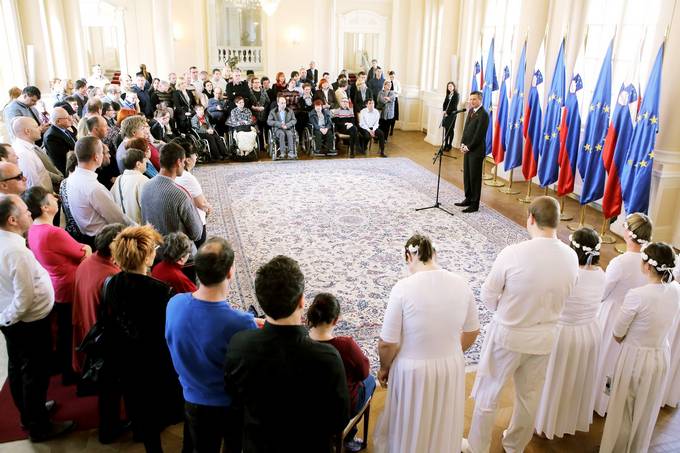 Predsednik Pahor in varovanci Centra za varstvo in delo Golovec