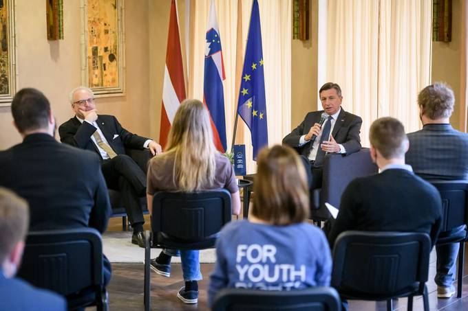 Drugi dan uradnega obiska predsednika Republike Latvije v Sloveniji v znamenju mladih, znanosti in razprave o prihodnosti Evrope