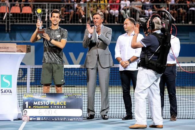 Predsednik republike si je ogledal finalni dvoboj ATP Challenger Zavarovalnica Sava Slovenia Open 2019 v Portorou