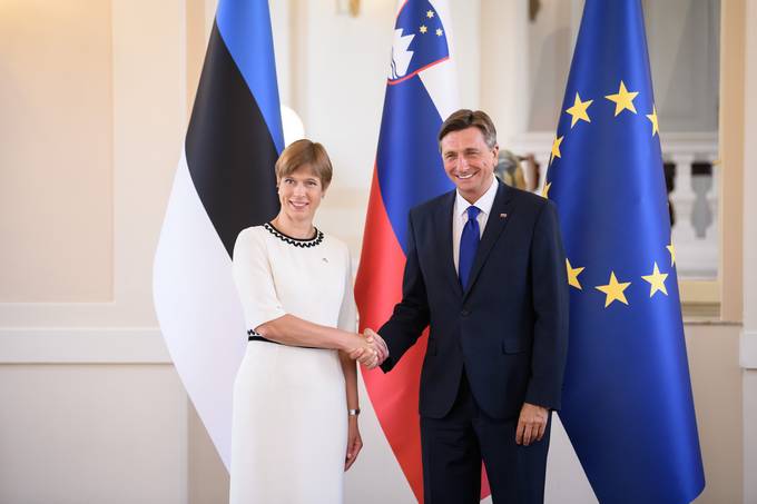 Predsednik Pahor na uradnem obisku v Sloveniji gosti estonsko predsednico Kaljulaid