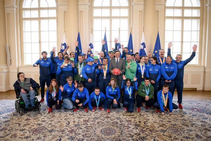 Predsednik Republike Slovenije Borut Pahor je priredil sprejem za udeleence Specialne olimpiade Slovenije