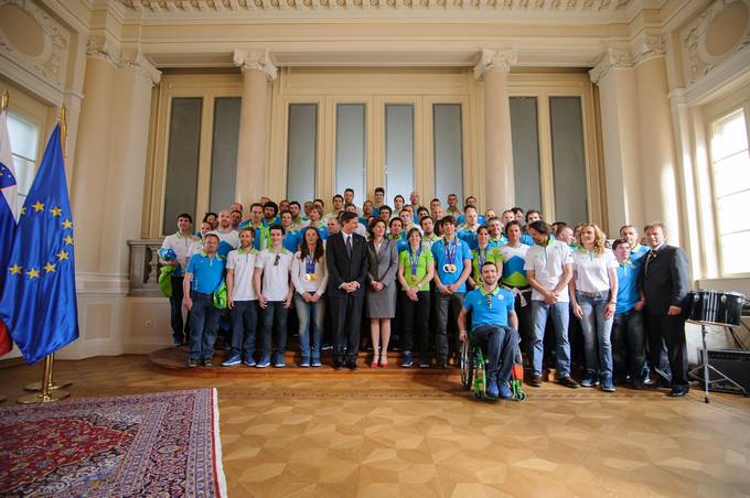 Sprejem za portnike ob zakljuku 22. zimskih olimpijskih iger v Soiju