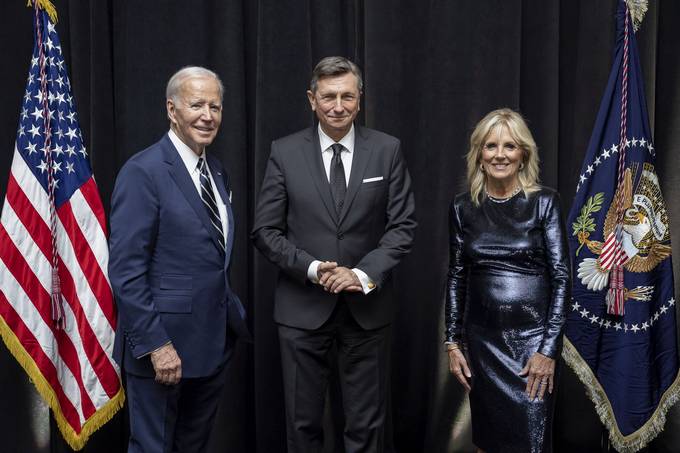 Predsednik Pahor se je udeleil sprejema, ki sta ga priredila predsednik ZDA Biden s soprogo
