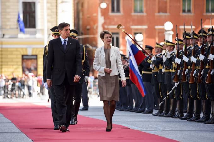 Predsednik Republike Slovenije Borut Pahor na uradnem obisku v Republiki Sloveniji gosti predsednico vicarske konfederacije Simonetto Sommaruga.