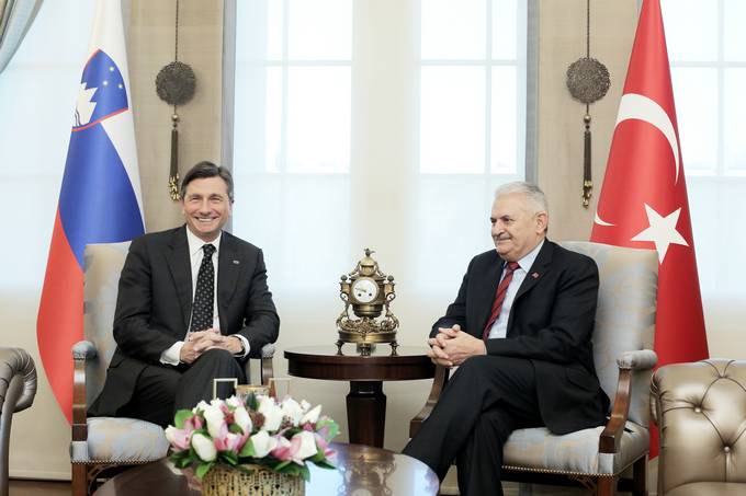Predsednik Pahor je uradni obisk zael s sreanjem s predsednikom Vlade Republike Turije Binalijem Yıldırımom
