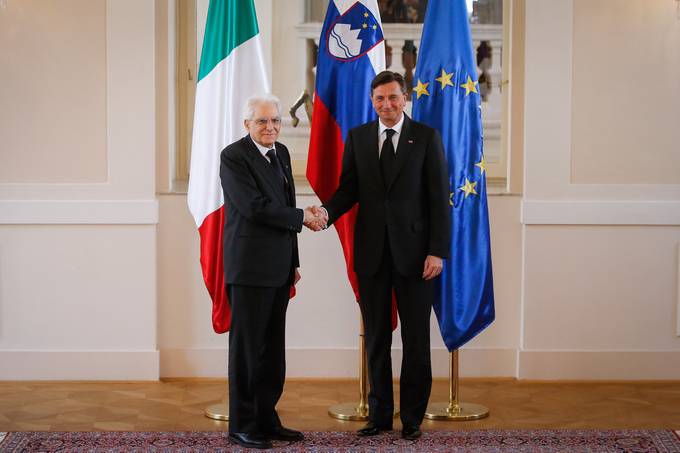 Predsednik Republike Slovenije Borut Pahor na prvem uradnem obisku v Republiki Sloveniji gosti predsednika Italijanske republike Sergia Mattarello