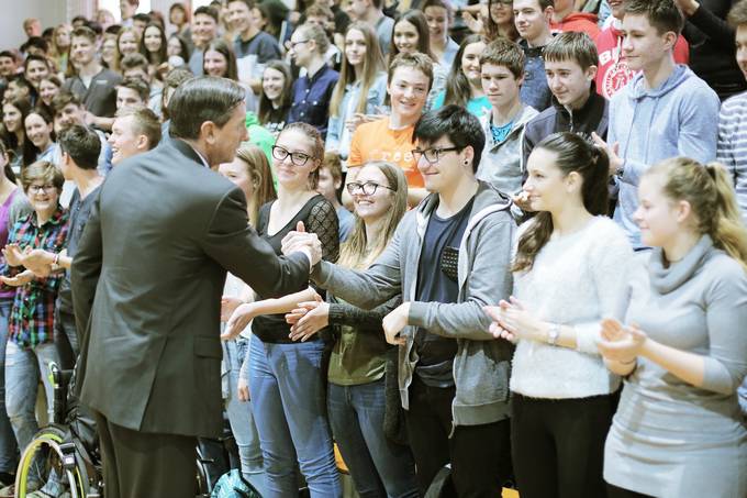 Predsednik Pahor na Gimnaziji Jesenice