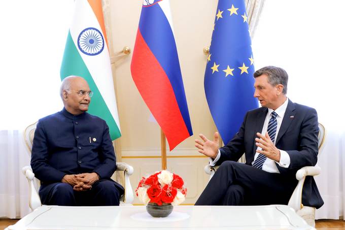 Predsednik Pahor ob prvem uradnem obisku indijskega predsednika v Sloveniji: Prilonost za odprtje novega poglavja v odnosih med dravama
