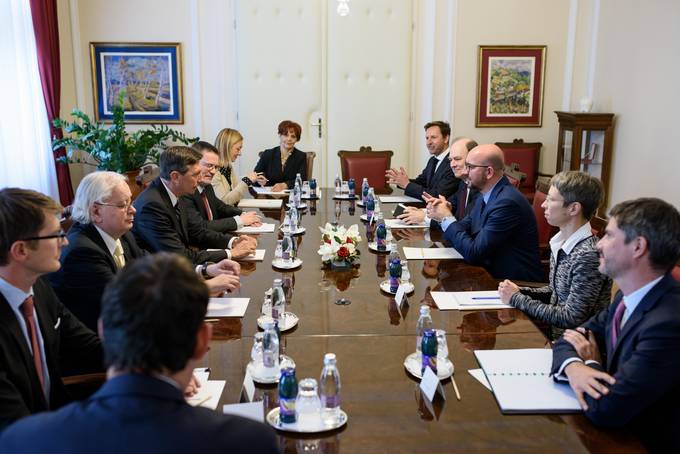 Predsednik Republike Slovenije Borut Pahor sprejel predsednika Vlade Kraljevine Belgije Charlesa Michela