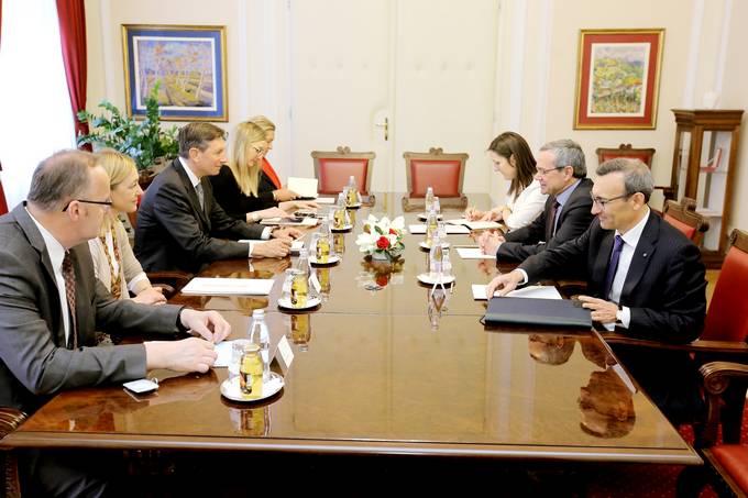 Predsednik Republike Slovenije Borut Pahor in predsednik Parlamentarne skupine Nato Paolo Alli