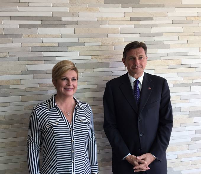 Predsednik Republike Slovenije Borut Pahor inpredsednica Republike Hrvake Kolinda Grabar-Kitarovi, voditelja pobude Brdo Brijuni Process