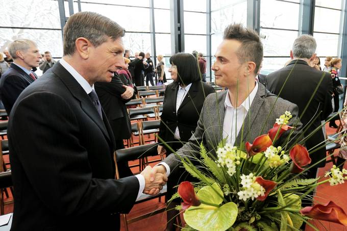 Predsednik Republike Slovenije Borut Pahor se je v Narodni galeriji udeleil razglasitve Delove osebnosti leta