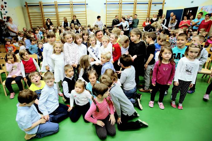 Predsednik Pahor na praznovanju dneva Evrope in dneva zmage v Vrtcu Galjevica