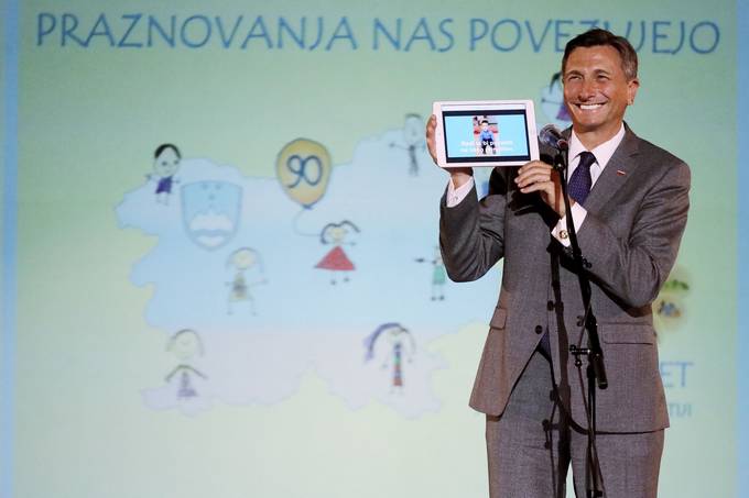 Predsednik Pahor se je udeleil prireditve "Dan vrtca" v Vrtcu Litija