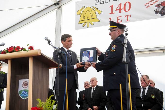 Predsednik Pahor na prireditvi ob 140-letnici PGD �iberci