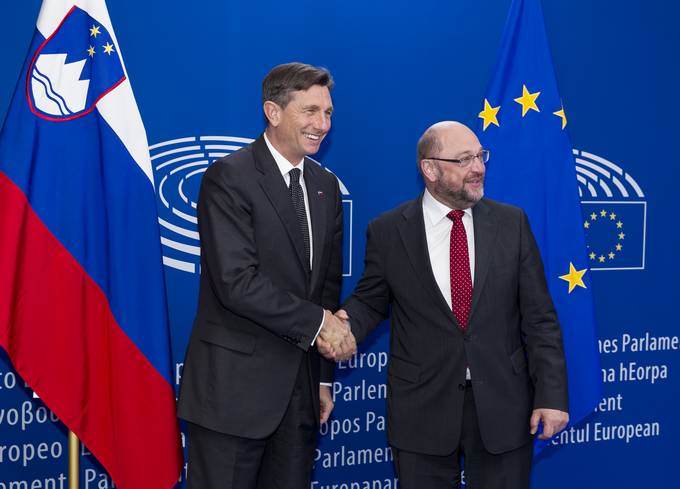 Predsednik Pahor se je sestal s predsednikom Evropskega parlamenta Martinom Schulzem