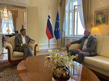 21. 8. 2020, Ljubljana – Predsednik republike Borut Pahor na delovni pogovor sprejel predsednika Vrhovnega sodia Damijana Florjania (UPRS)
