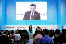 10. 10. 2019, Atene – Predsednik Pahor nastopil na Atenskem forumu o demokraciji (Daniel Novakovi/STA)