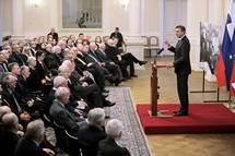 2. 12. 2019, Ljubljana – Predsednik Pahor je priredil sprejem v poastitev 30. obletnice Demosa (Daniel Novakovi/STA)
