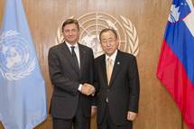 21. 9. 2016, New York, ZDA – Predsednik republike Borut Pahor, ki vodi slovensko delegacijo na 71. zasedanju Generalne skupine Organizacije zdruenih narodov, se je sreal z generalnim sekretarjem Organizacije zdruenih narodov Ban Ki-moonom (STA)