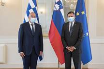 18. 9. 2020, Ljubljana – Predsednik republike sprejel grkega zunanjega ministra (Bor Slana/STA)