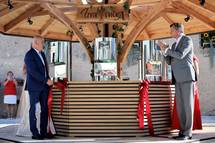 21. 8. 2020, marjeta – Predsednik republike na slavnostnem odprtju fontane vin Izvir cvika v marjeti (Daniel Novakovi/STA)