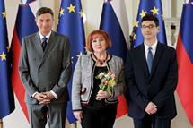 22. 2. 2019, Ljubljana – Predsednik Pahor pripravil sprejem in pogovor z dosedanjo varuhinjo Vlasto Nussdorfer in novoizvoljenim varuhom Petrom Svetino (Daniel Novakovi/STA)