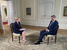 25. 3. 2020, Ljubljana – Pogovor predsednika Republike Slovenije Boruta Pahorja za Televizijo Slovenija, oddajo Odmevi (UPRS)