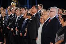 6. 7. 2014, Sredipolje – Predsednik republike Borut Pahor na slavnostnem koncertu ob obeleitvi 100. obletnice prve svetovne vojne v Sredipolju (Neboja Teji / STA)
