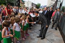 4. 7. 2014, Litija – Predsednik republike Borut Pahor na otvoritvi Medgeneracijskega sredia "melc" v Litiji (Neboja Teji / STA)