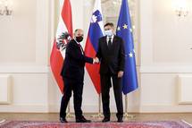 22. 6. 2021, Ljubljana – Predsednik Pahor sprejel predsednika Dravnega zbora Republike Avstrije Sobotko 
 (Daniel Novakovi/STA)