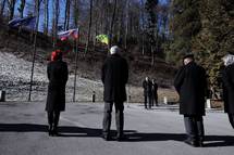 13. 2. 2021, Stranice – Predsednik Pahor poloil venec k Spomeniku frankolovskim rtvam (Daniel Novakovi/STA)