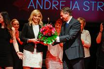 20. 1. 2017, Ljubljana – Predsednik Pahor se je v Unionski dvorani udeleil e 28. prireditve Slovenka leta 2016. (Ane Malovrh/STA)
