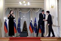 20. 12. 2022, Ljubljana – Predsednik Pahor je priredil poslovilni sprejem za ustvarjalke in ustvarjalce medijev (Daniel Novakovi/STA)
