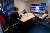 28. 9. 2020, Ljubljana – Videokonferenca predsednika Pahorja z generalnim sekretarjem OZN Antniom Guterresom (Neboja Teji / STA)
