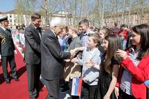22. 4. 2015, Ljubljana – Predsednik Republike Slovenije Borut Pahor na prvem uradnem obisku v Republiki Sloveniji gosti predsednika Italijanske republike Sergia Mattarello (STA)
