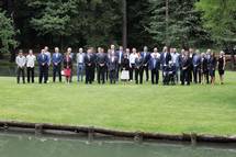 7. 6. 2021, Brdo pri Kranju – Predsednik Republike Slovenije Borut Pahor je na posestvu Brdo pri Kranju priredil sprejem za prejemnike Bloudkovih priznanj za leto 2020 (Daniel Novakovi/STA)