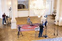 20. 5. 2020, Ljubljana – Pogovor predsednika Republike Slovenije Boruta Pahorja za oddajo Faktor na TV3 (UPRS)