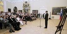 18. 5. 2016, Ljubljana – Predsednik Pahor v Narodni galeriji odprl stalno razstavo del umetnika Zorana Muia (Daniel Novakovi/STA)