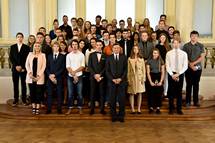 4. 9. 2018, Ljubljana – Predsednik republike priredil sprejem za 6. generacijo prejemnikov zlatih priznanj Mednarodnega priznanja za mlade - MEPI (Tamino Petelinek/STA)